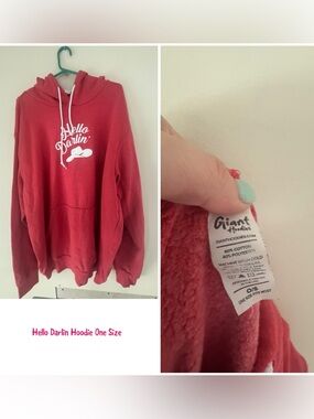 "Hello Darlin'" Red Hoodie - One Size